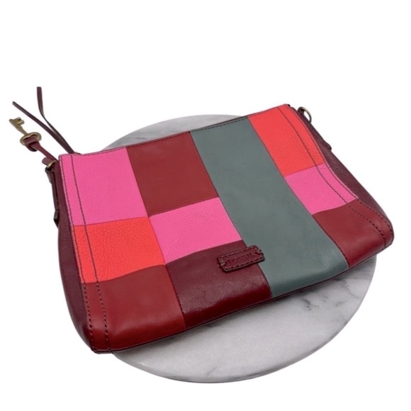 Fossil Multi‎ Leather Square Patch Clutch Crossbody Handbag - Picture 7 of 15